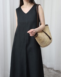 (b:ming by beams)black linen dress